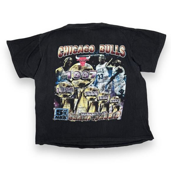 Vintage 1997 NBA Champions Chicago Bulls Rap Tee Rare T Shirt XXL Michael Jordan - Picture 2 of 14
